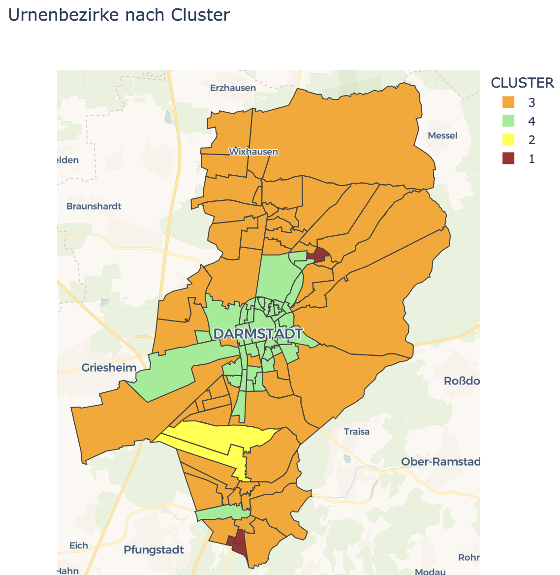 Urnenbezirke nach Cluster